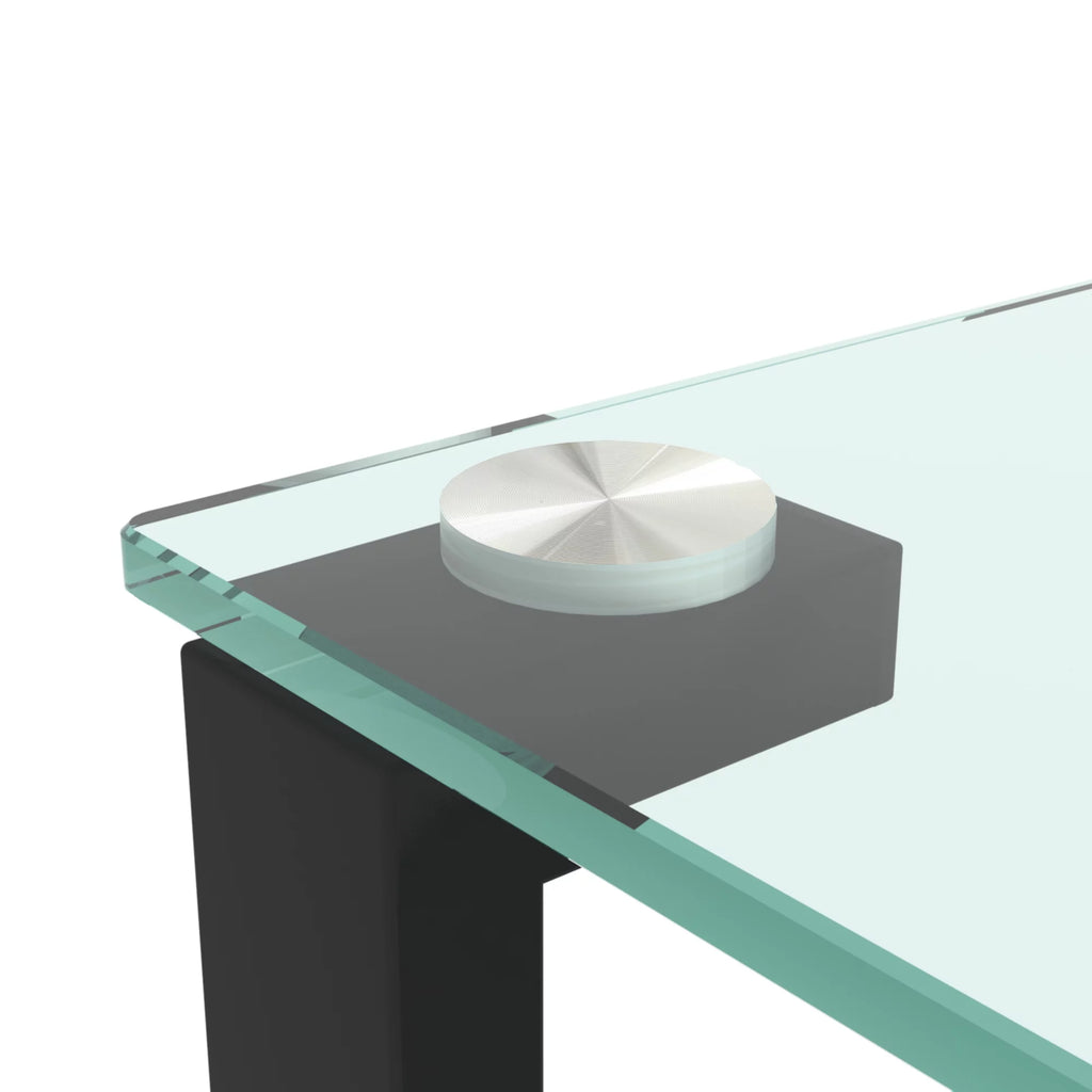 Set of 2 Tempered Glass Square Side Table Y6029
