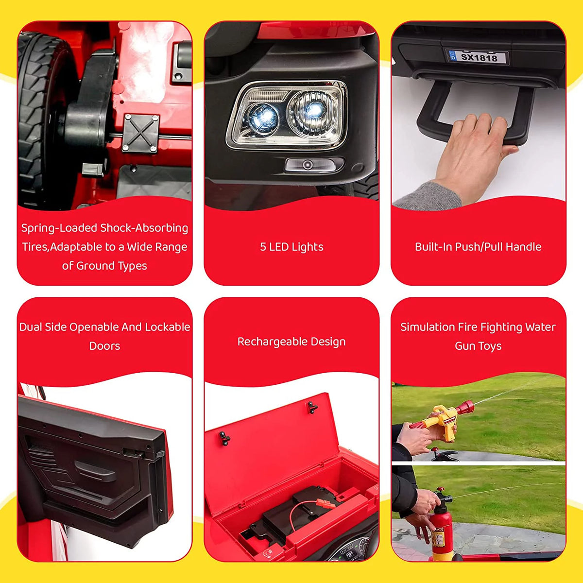 12V Battery Powered Ride On Fire Truck A135641