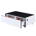 Smart Coffee Table with Fridge and Bluetooth Speaker O63907