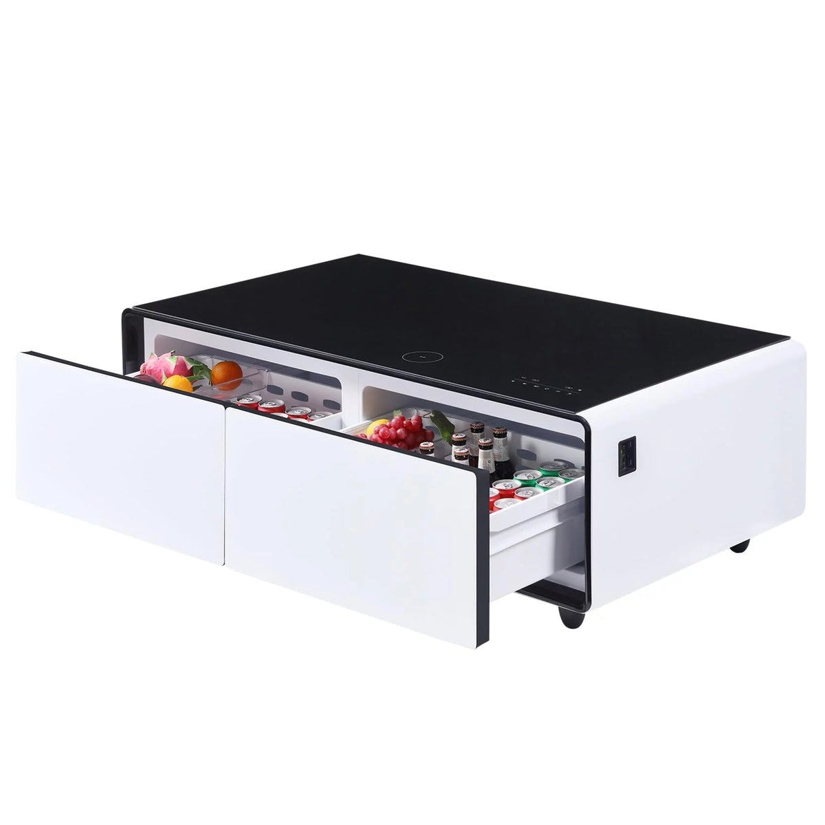 Smart Coffee Table with Fridge and Bluetooth Speaker O63907