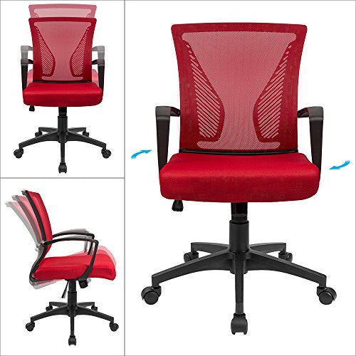 Black Ergonomic Mesh Office Chair with Armrest N391012