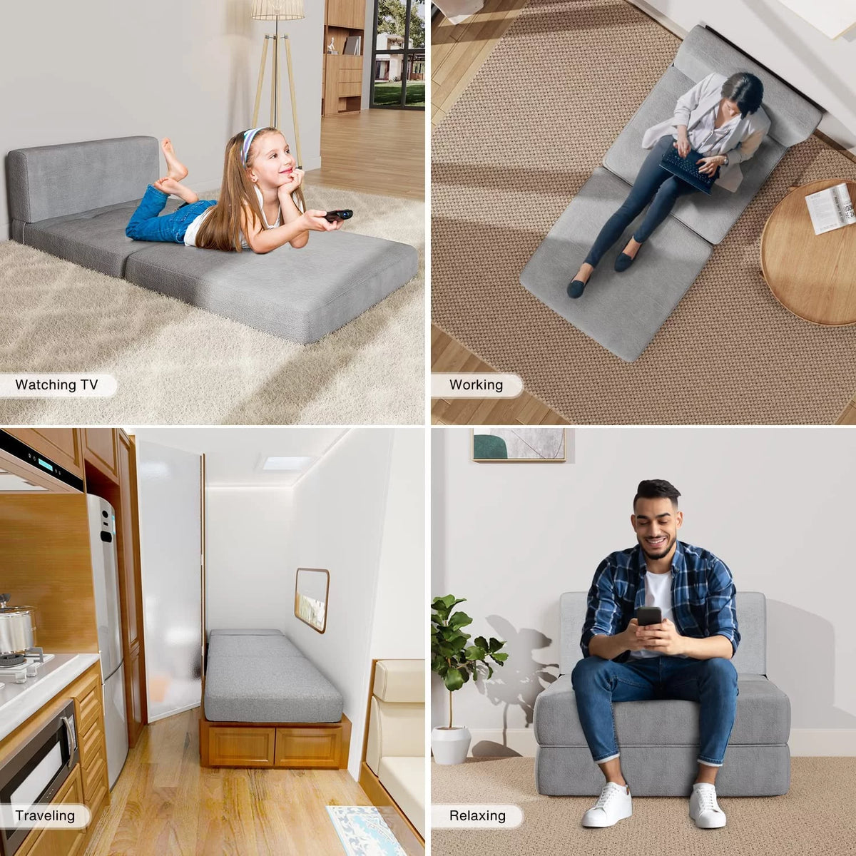 Light Gray Sleeper Sofa Bed A791569