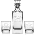 Whiskey Decanter Gift Set With 2 Old Fashioned Rocks Glasses O721955