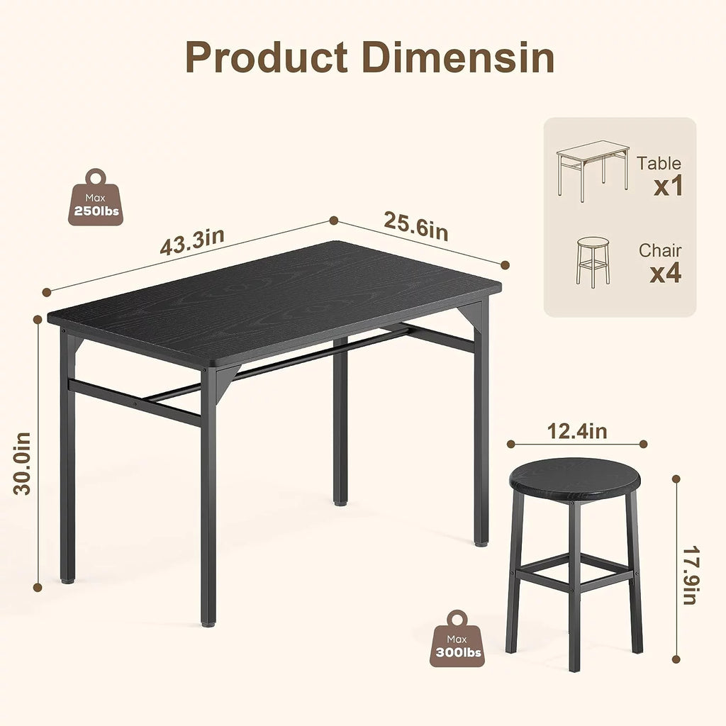 Black Dining Table Set for 4 C71998