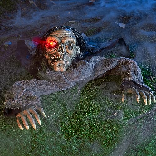 Hanging Zombie Prop with Lighted Eyes Q398