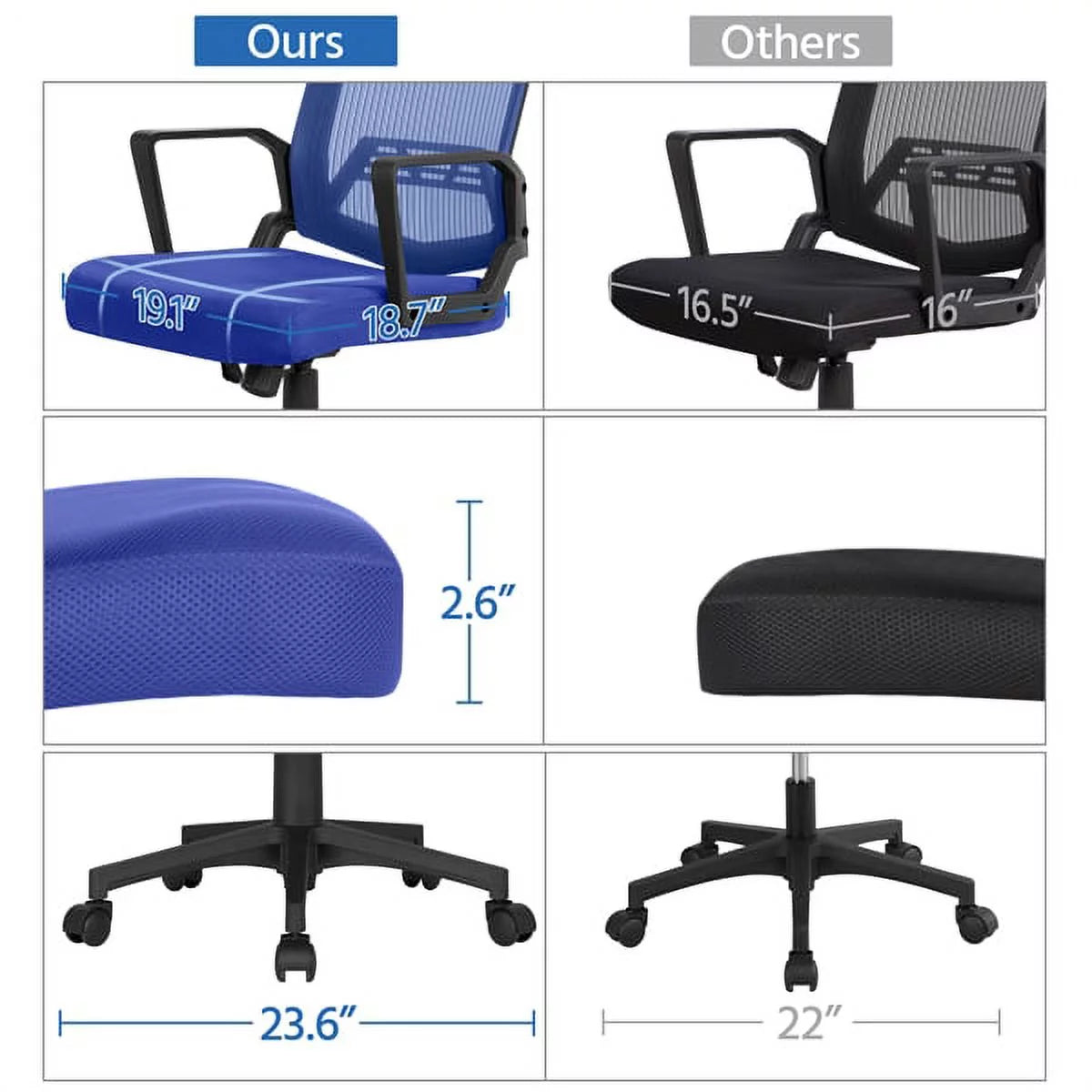 Blue Mesh Ergonomic Office Chair U20370