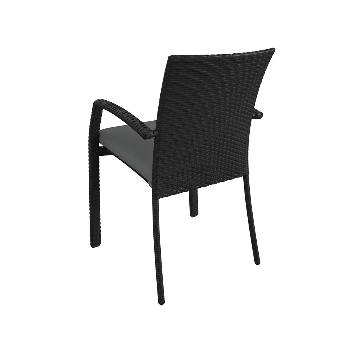Black Wicker Stacking Dining Chairs 6-Pack R5879